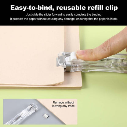 📄Portable Binder Clip Stapler - ❤️Includes 50 reusable clips