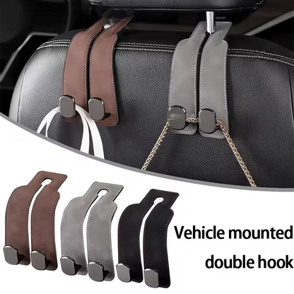 🎉(Buy 1 Get 1 Free) -🚗Car Seat Back Alcantara Storage Hook -💥Double Hook Holder for Convenient Storage