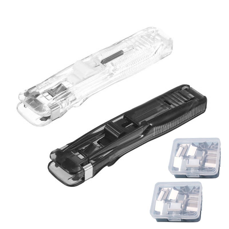 📄Portable Binder Clip Stapler - ❤️Includes 50 reusable clips