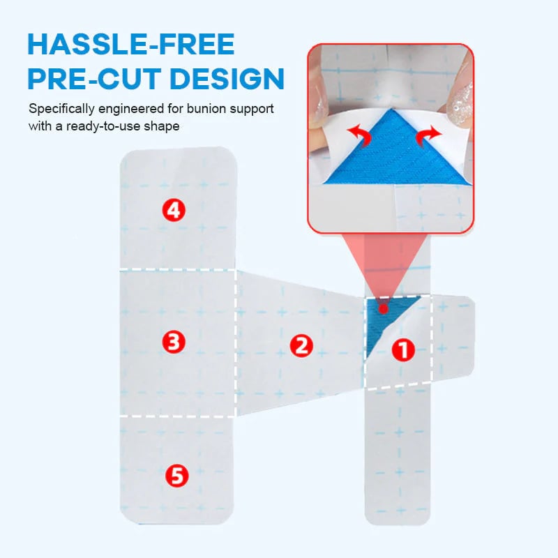 👣Premium Pre-Cut Bunion Tape | Sweatproof Elastic Athletic Tape for All-Day Wear 🛡️✨