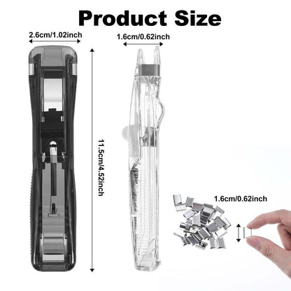 📄Portable Binder Clip Stapler - ❤️Includes 50 reusable clips