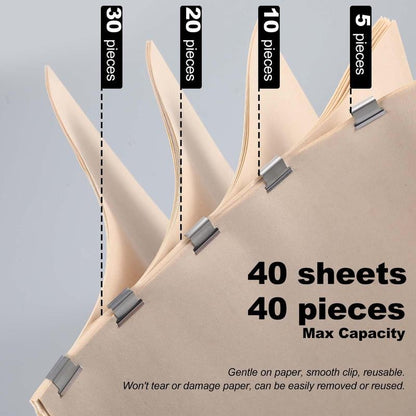 📄Portable Binder Clip Stapler - ❤️Includes 50 reusable clips