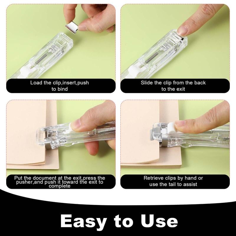 📄Portable Binder Clip Stapler - ❤️Includes 50 reusable clips