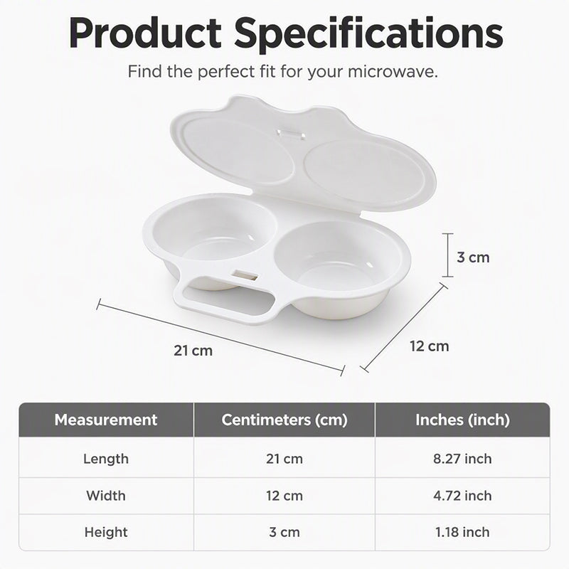 🥳2026 HOT SALE🥳💞50K+ SOLD! 🥗🎁Buy 1 Get 1 Free ! ! ! Microwave Egg Poacher——Dual‑cavity, non‑stick & easy clean. Healthier than frying – stock up & save! 🏠✅
